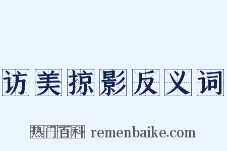 访美掠影反义词是什么意思的图片